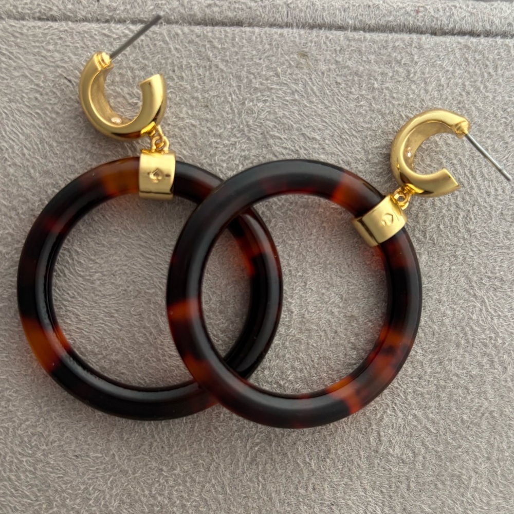 FREE w/purchase Kate Spade Botanical Garden Tortoiseshell Resin 
Hoop Earrings